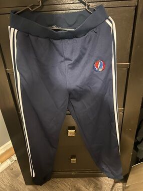 Men's Navy Sweatpants with White Side Stripes Grateful Dead